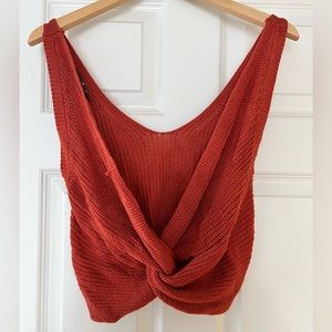 Lulus knit cross back crop top